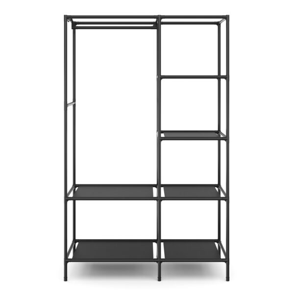Faltschrank mit rollbaren Türen 105 x 168 cm schwarz – Bild 4