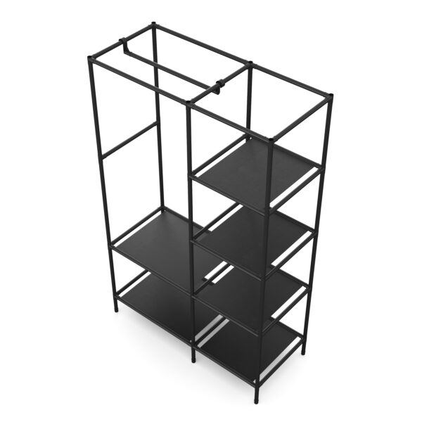 Faltschrank mit rollbaren Türen 105 x 168 cm schwarz – Bild 5