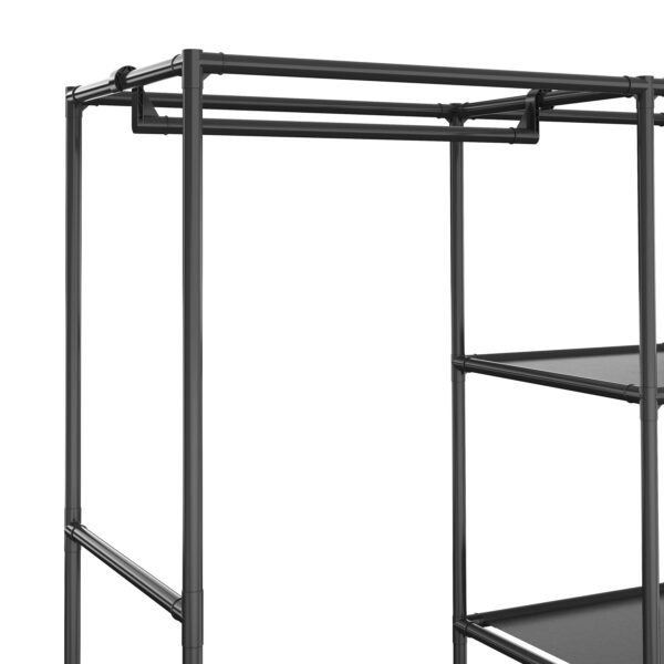 Faltschrank mit rollbaren Türen 105 x 168 cm schwarz – Bild 7