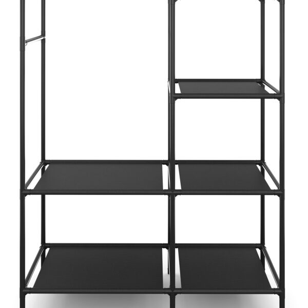 Faltschrank mit rollbaren Türen 105 x 168 cm schwarz – Bild 6