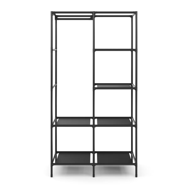 Faltschrank mit rollbaren Türen 85 x 168 cm schwarz – Bild 4