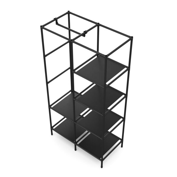 Faltschrank mit rollbaren Türen 85 x 168 cm schwarz – Bild 5