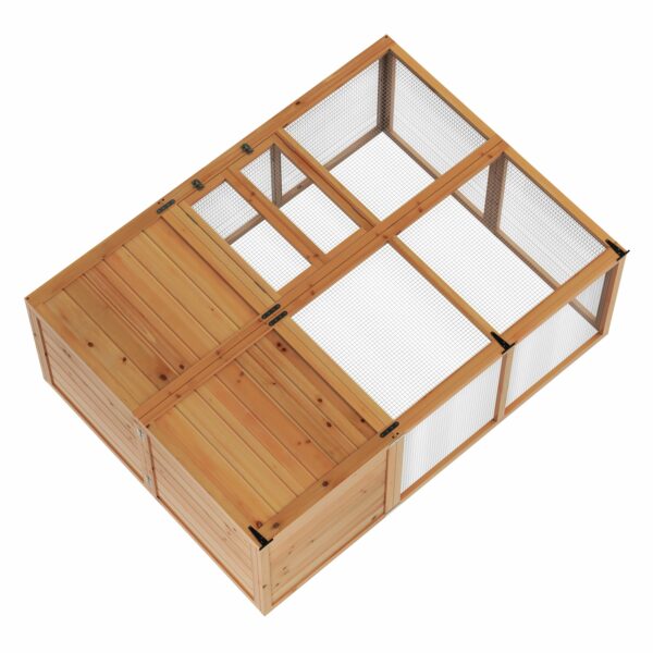 Freilaufgehege Kaninchen Holz faltbar 160 x 119 x 60 cm – Bild 4