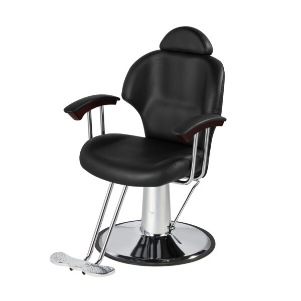 Friseurstuhl Leder 110 x 58 x 98 - 110 cm schwarz – Bild 3