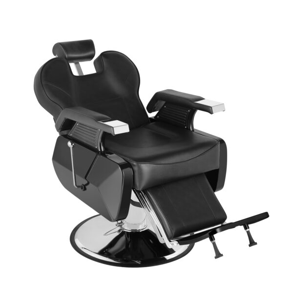 Friseurstuhl Leder 110 x 69 x 97 - 110 cm schwarz – Bild 4