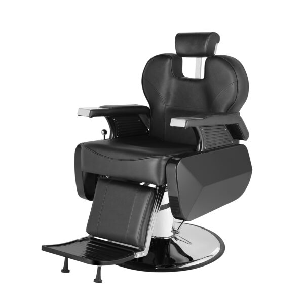 Friseurstuhl Leder 110 x 69 x 97 - 110 cm schwarz – Bild 2