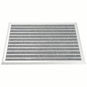Fussmatte mit Aluminiumrahmen 80 x 50 cm silber/grau