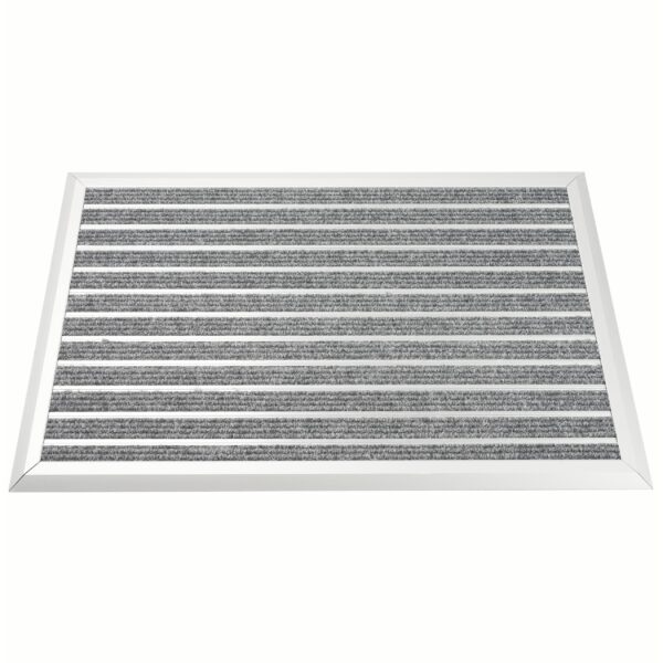 Fussmatte mit Aluminiumrahmen 80 x 50 cm silber/grau