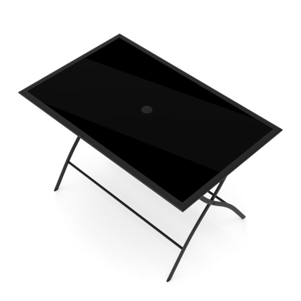 Gartenmöbel Set FILIPPO mit Sonnenschirm schwarz – Bild 8