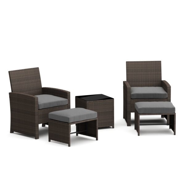 Gartenmöbel Set Rattan EREN braun/anthrazit – Bild 2