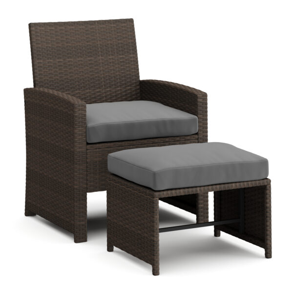 Gartenmöbel Set Rattan EREN braun/anthrazit – Bild 5