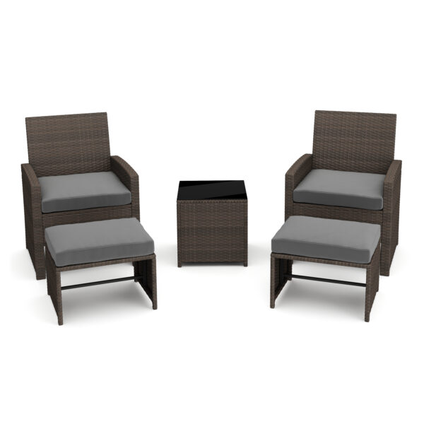 Gartenmöbel Set Rattan EREN braun/anthrazit – Bild 3