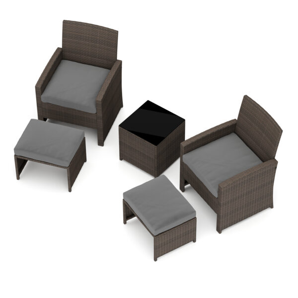 Gartenmöbel Set Rattan EREN braun/anthrazit – Bild 4