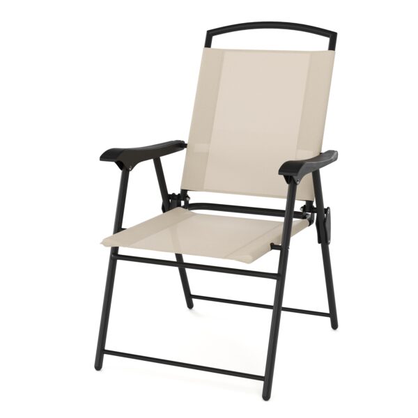 Gartenmöbel Set SILVANO mit Schirmloch beige/schwarz – Bild 5