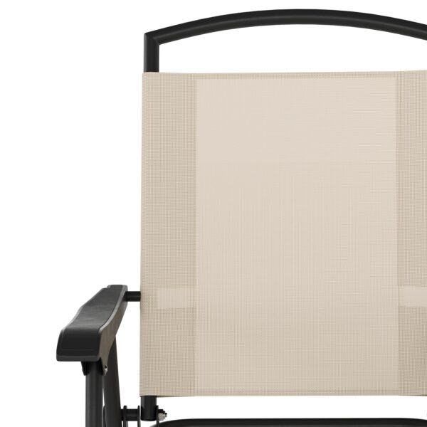 Gartenmöbel Set SILVANO mit Schirmloch beige/schwarz – Bild 6