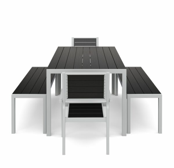 Gartenmöbel Set ZILO 2 Stühle + 2 Bänke anthrazit – Bild 3
