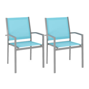 Gartenstuhl ZILLY 2er Set blau