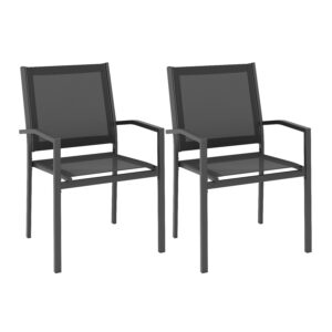 Gartenstuhl ZILLY 2er Set schwarz