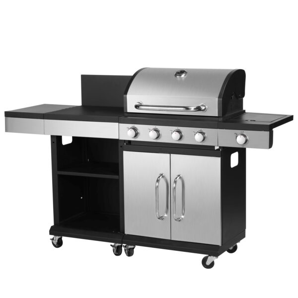 Gasgrill mit Arbeitsfläche AMPATO 4+1 Brenner – Bild 2