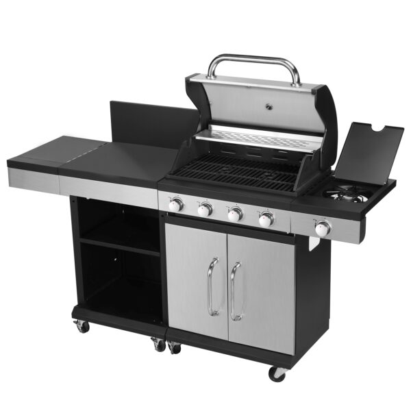 Gasgrill mit Arbeitsfläche AMPATO 4+1 Brenner – Bild 3