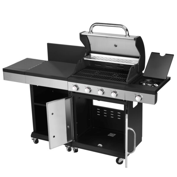 Gasgrill mit Arbeitsfläche AMPATO 4+1 Brenner – Bild 4