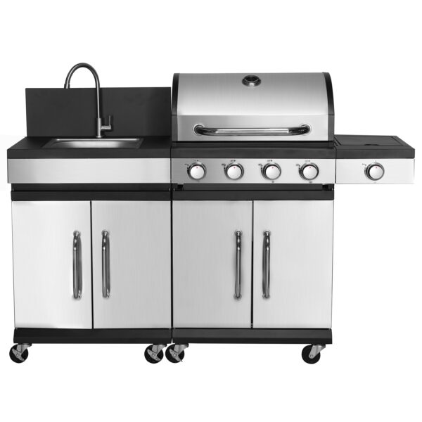 Gasgrill mit Waschbecken AMPATO 4+1 Brenner – Bild 3