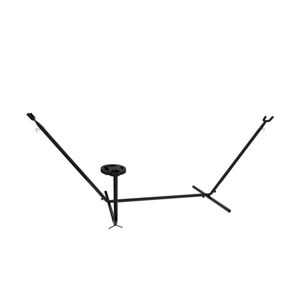 Gestell für Hängematte mit Getränkehalter 300 x 120 cm schwarz – Bild 3