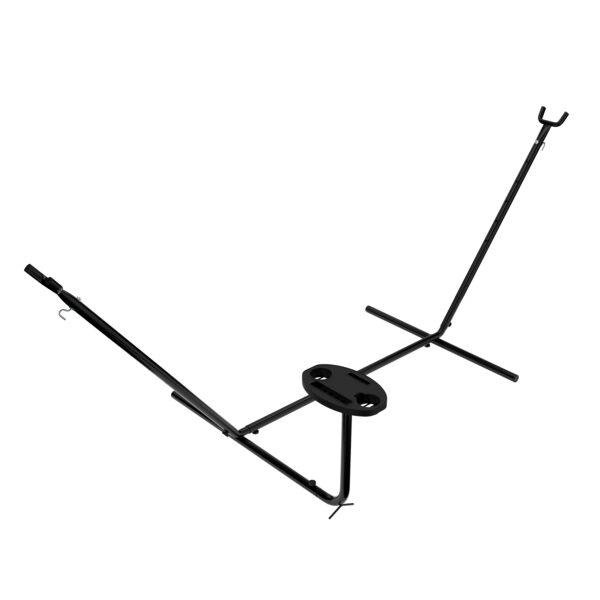 Gestell für Hängematte mit Getränkehalter 300 x 120 cm schwarz – Bild 4
