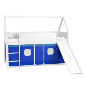 Hochbett JESSI mit Rutsche und Leiter 90 x 200 cm weiss