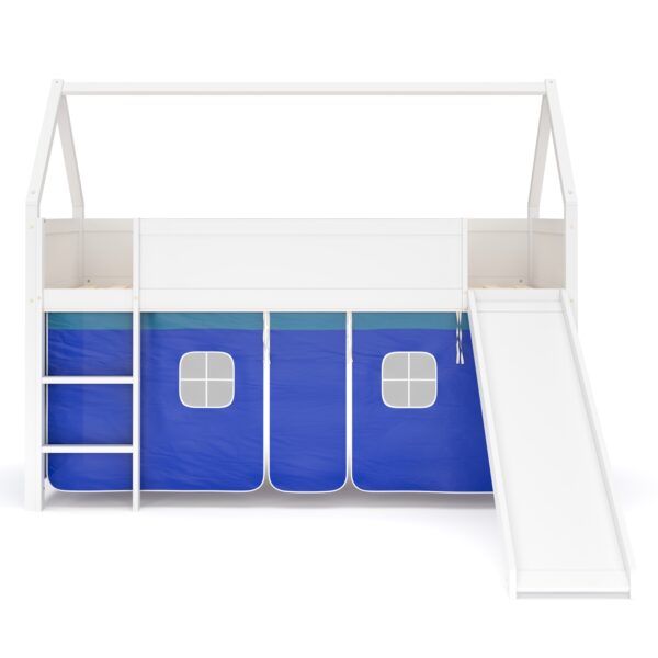 Hochbett JESSI mit Rutsche und Leiter 90 x 200 cm weiss – Bild 3