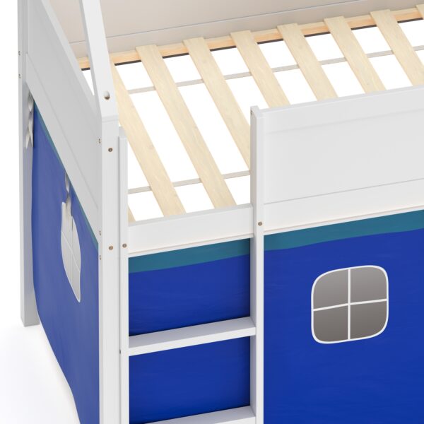 Hochbett JESSI mit Rutsche und Leiter 90 x 200 cm weiss – Bild 7