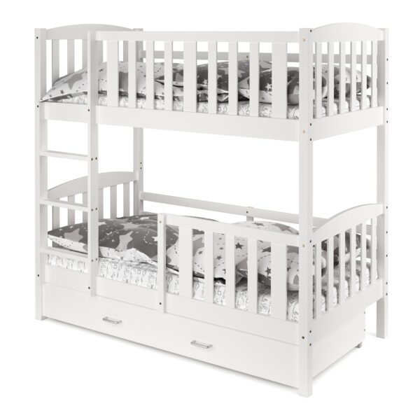 Etagenbett JOHNNY mit Stauraum 80 x 160 cm weiss