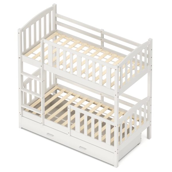 Etagenbett JOHNNY mit Stauraum 80 x 160 cm weiss – Bild 4
