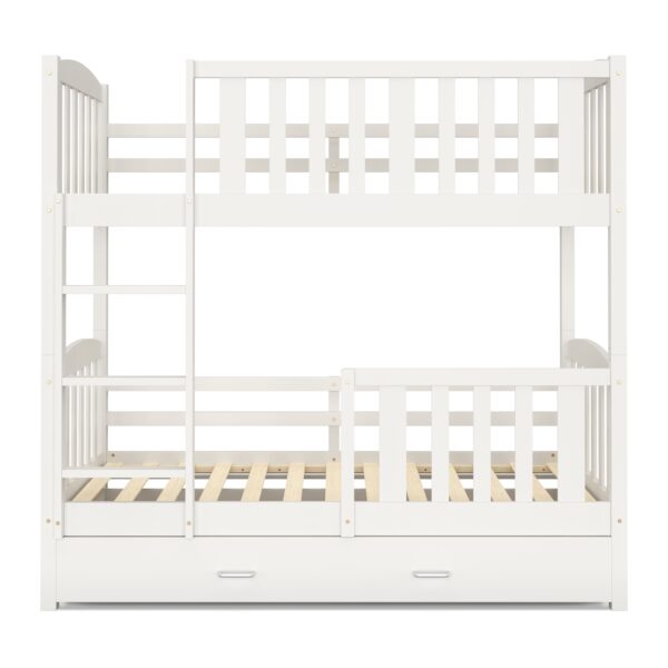 Etagenbett JOHNNY mit Stauraum 80 x 160 cm weiss – Bild 3