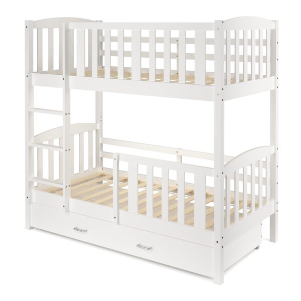 Etagenbett JOHNNY mit Stauraum 80 x 160 cm weiss – Bild 2
