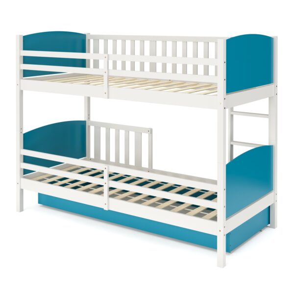 Etagenbett mit Stauraum JOHNNY 90 x 200 cm blau/weiss – Bild 7