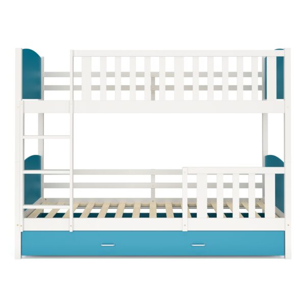 Etagenbett mit Stauraum JOHNNY 90 x 200 cm blau/weiss – Bild 3