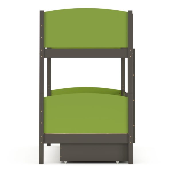 Etagenbett mit Stauraum JOHNNY 90 x 200 cm grün/grau – Bild 6