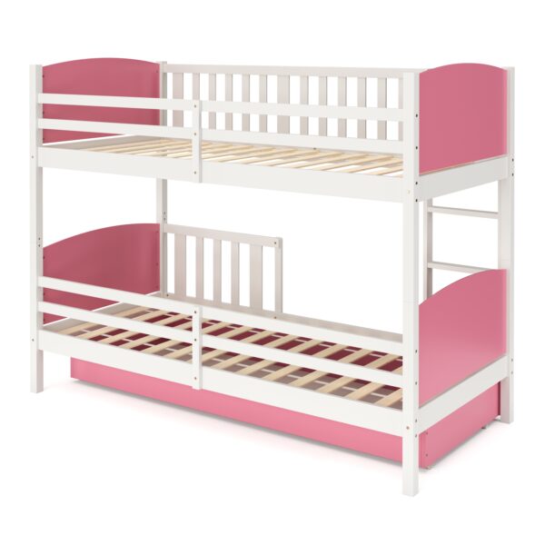 Etagenbett mit Stauraum JOHNNY 90 x 200 cm rosa/weiss – Bild 7