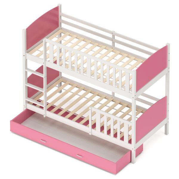 Etagenbett mit Stauraum JOHNNY 90 x 200 cm rosa/weiss – Bild 5