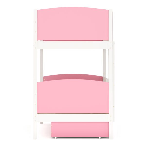Etagenbett mit Stauraum JOHNNY 90 x 200 cm rosa/weiss – Bild 6