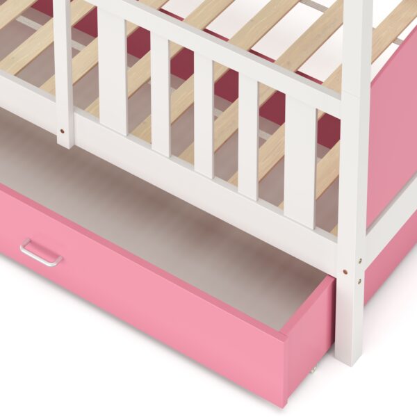Etagenbett mit Stauraum JOHNNY 90 x 200 cm rosa/weiss – Bild 8