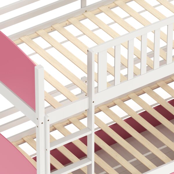 Etagenbett mit Stauraum JOHNNY 90 x 200 cm rosa/weiss – Bild 9