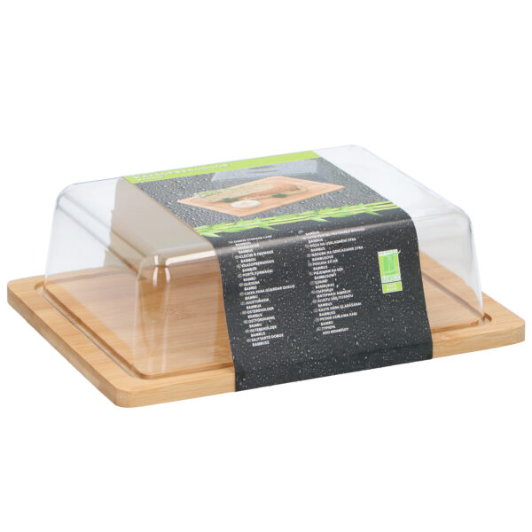 Käseglocke Bambus 25 x 20 x 8 cm – Bild 2