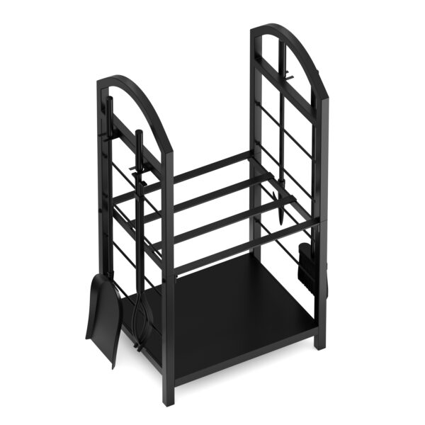 Kaminholzregal mit Kaminbesteck 40 x 30 x 74 cm – Bild 3