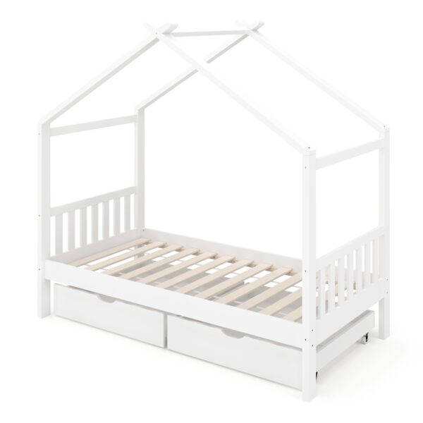Kinderbett BEMBY mit 2 Schubladen 80 x 160 cm weiss – Bild 2