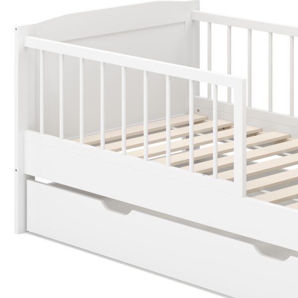 Kinderbett RAYA mit Schublade 70 x 140 cm weiss – Bild 9