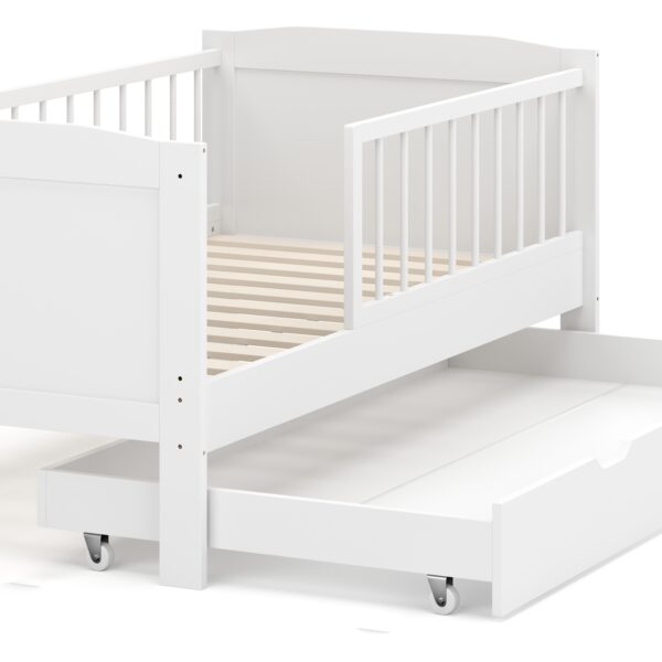 Kinderbett RAYA mit Schublade 70 x 140 cm weiss – Bild 8