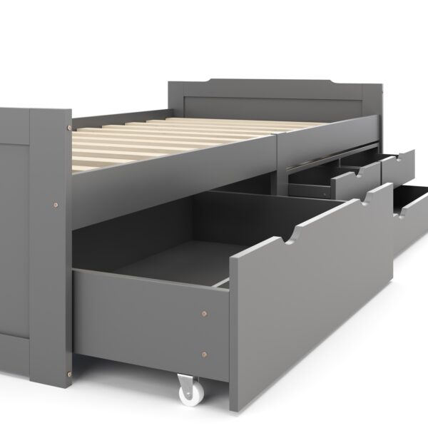 Kinderbett mit Schubladen EMMANUELLE 90 x 200 cm anthrazit – Bild 6