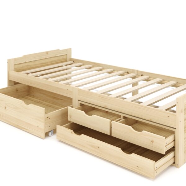 Kinderbett mit Schubladen EMMANUELLE 90 x 200 cm natur – Bild 5
